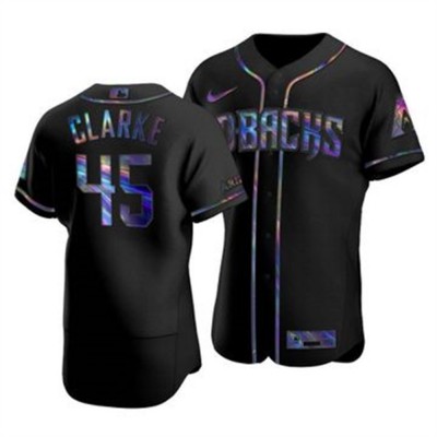 Arizona Arizona Diamondbacks #45 Taylor Clarke Men's Nike Iridescent Holographic Collection MLB Jersey Black